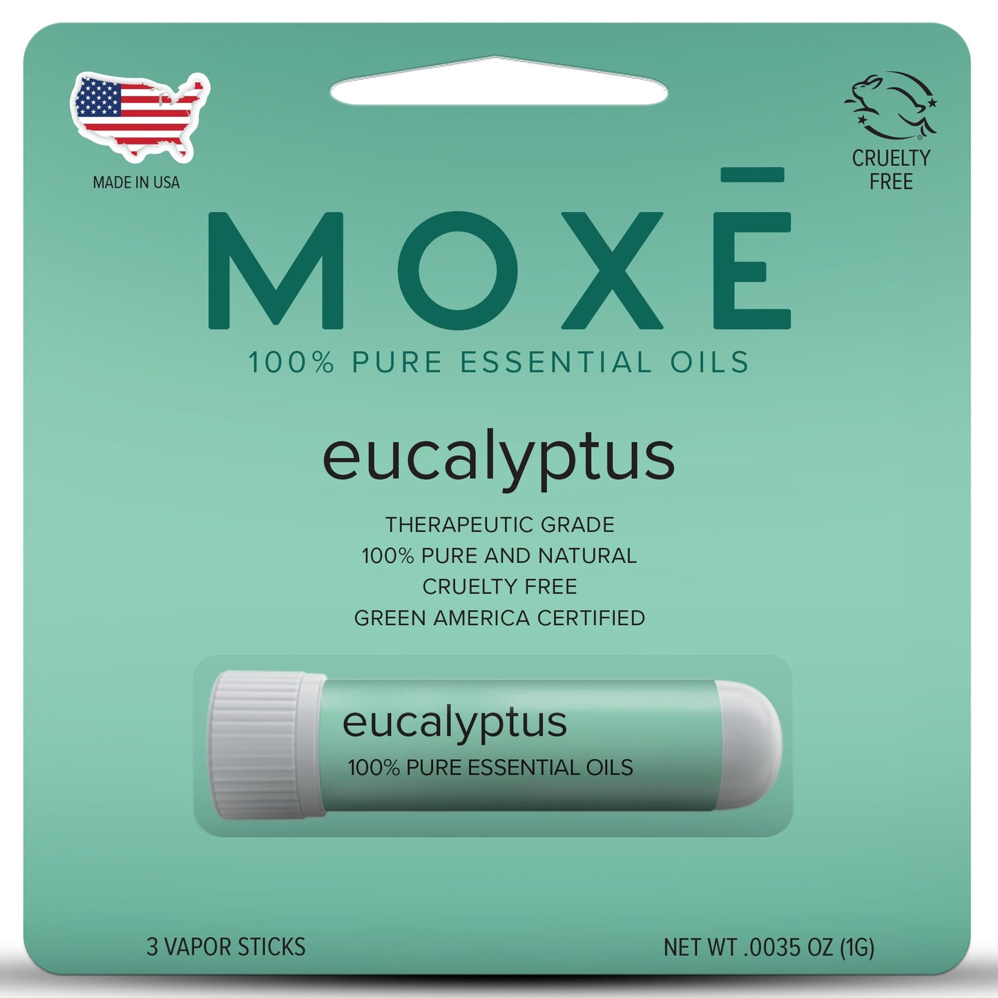 MOXĒ Eucalyptus Essential Oil Nasal Inhaler | Sinus Relief, Daily Relaxation & Stress Relief | Made in USA