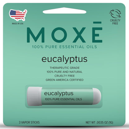 MOXĒ Eucalyptus Essential Oil Nasal Inhaler | Sinus Relief, Daily Relaxation & Stress Relief | Made in USA