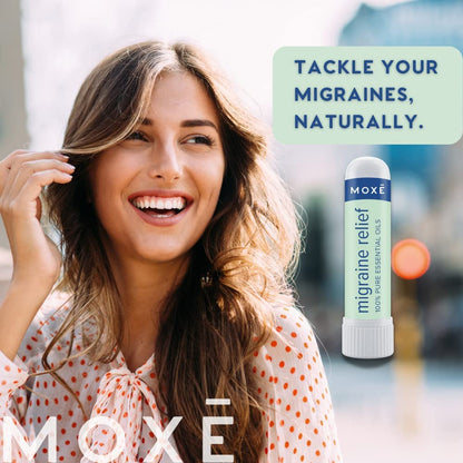 MOXE Migraine Relief Nasal Inhalers – Portable Pure Essential Oils (3 Pack)
