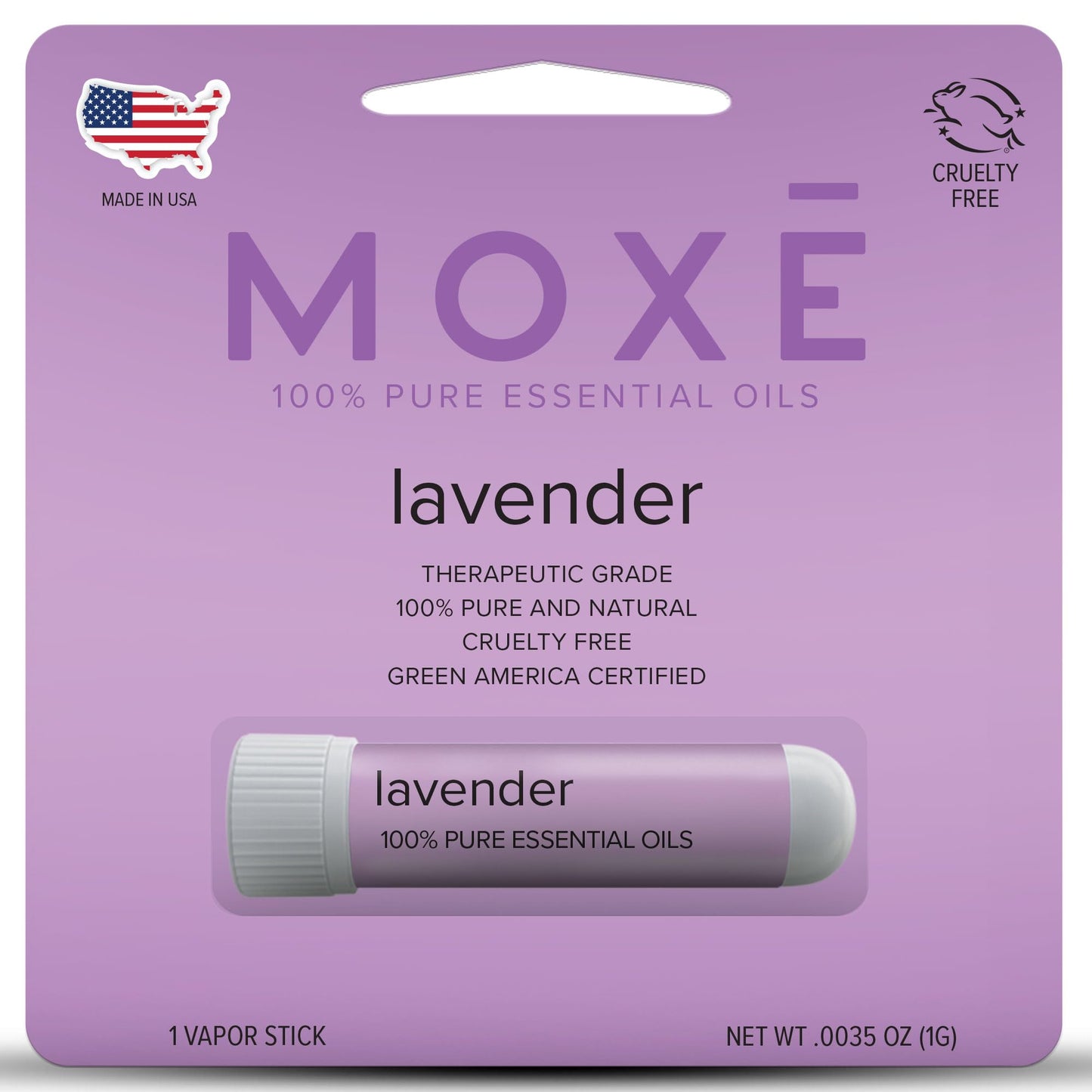 MOXE Lavender Essential Oil Nasal Inhaler – No-Mess Aromatherapy, Made in USA (1 Pack)