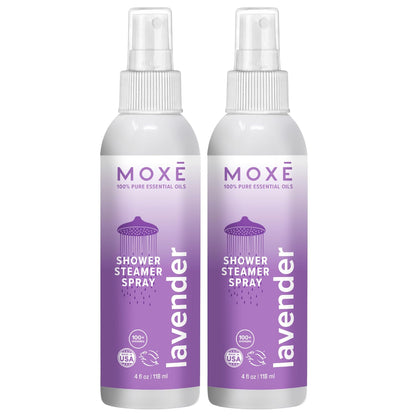 MOXE Lavender Shower Mist – 100% Natural Essential Oils, Made in USA (Pack of 2)