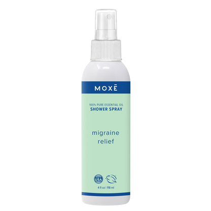 MOXE Migraine Relief Aromatherapy Shower Spray – Essential Oils for Headache & Tension Relief | Made in USA