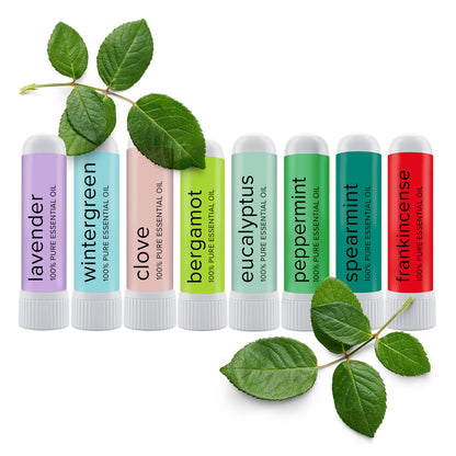 MOXĒ Nasal Inhalers Bundle – 8 Pure Essential Oils, Therapeutic Grade, Portable Aromatherapy, Made in USA