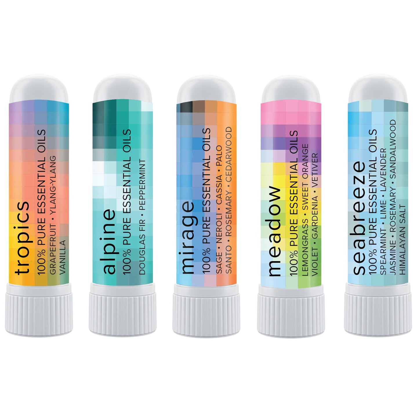MOXĒ Nature Gift Bundle: 5 Aromatherapy Inhalers with Pure Essential Oils, Made in USA