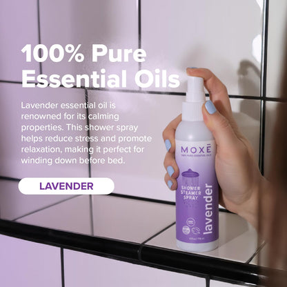 MOXE Shower Mist – Spa Steam Spray with Lavender & Eucalyptus (4 fl oz x 2)