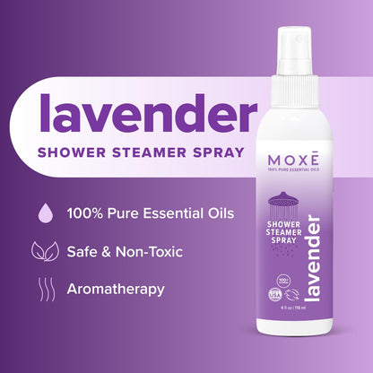 MOXE Shower Mist — Spa Aromatherapy with 100% Pure Lavender Oil, 4 oz
