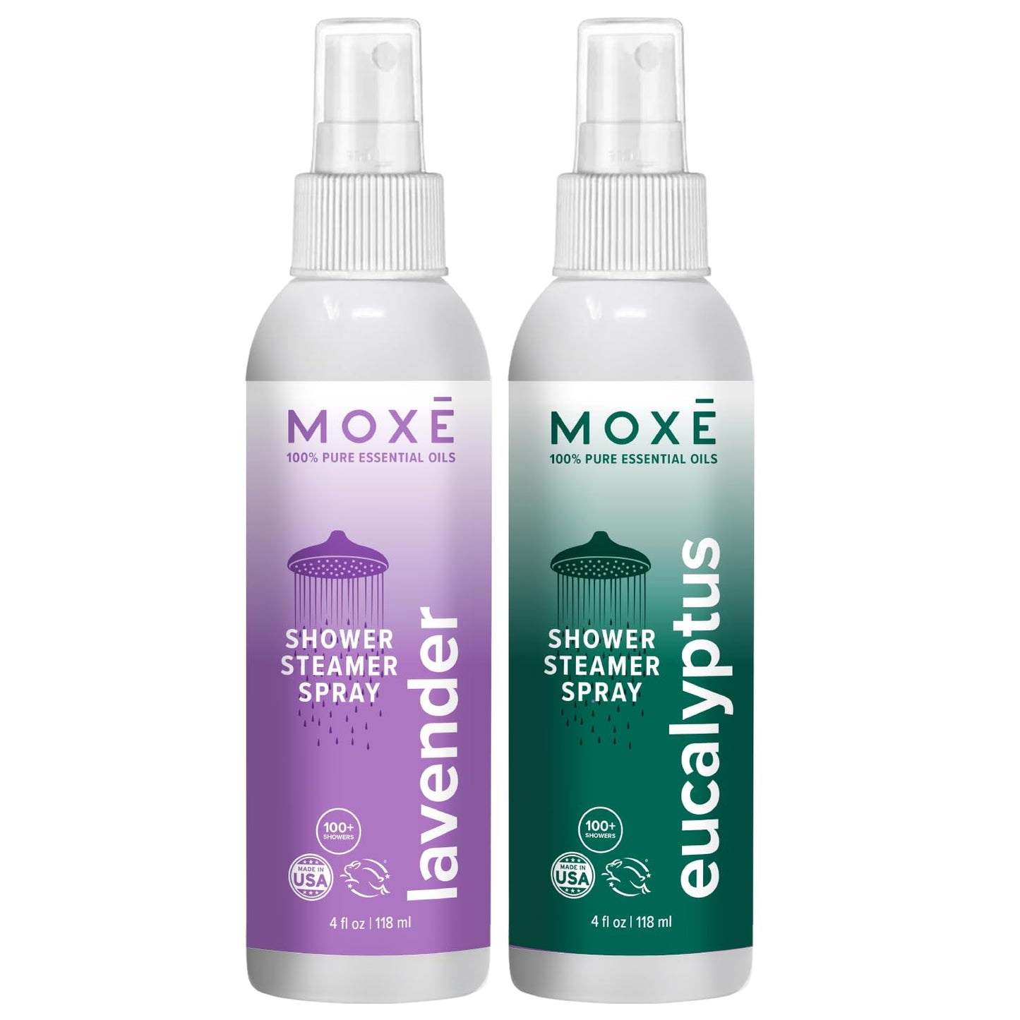 MOXE Shower Mist – Spa Steam Spray with Lavender & Eucalyptus (4 fl oz x 2)
