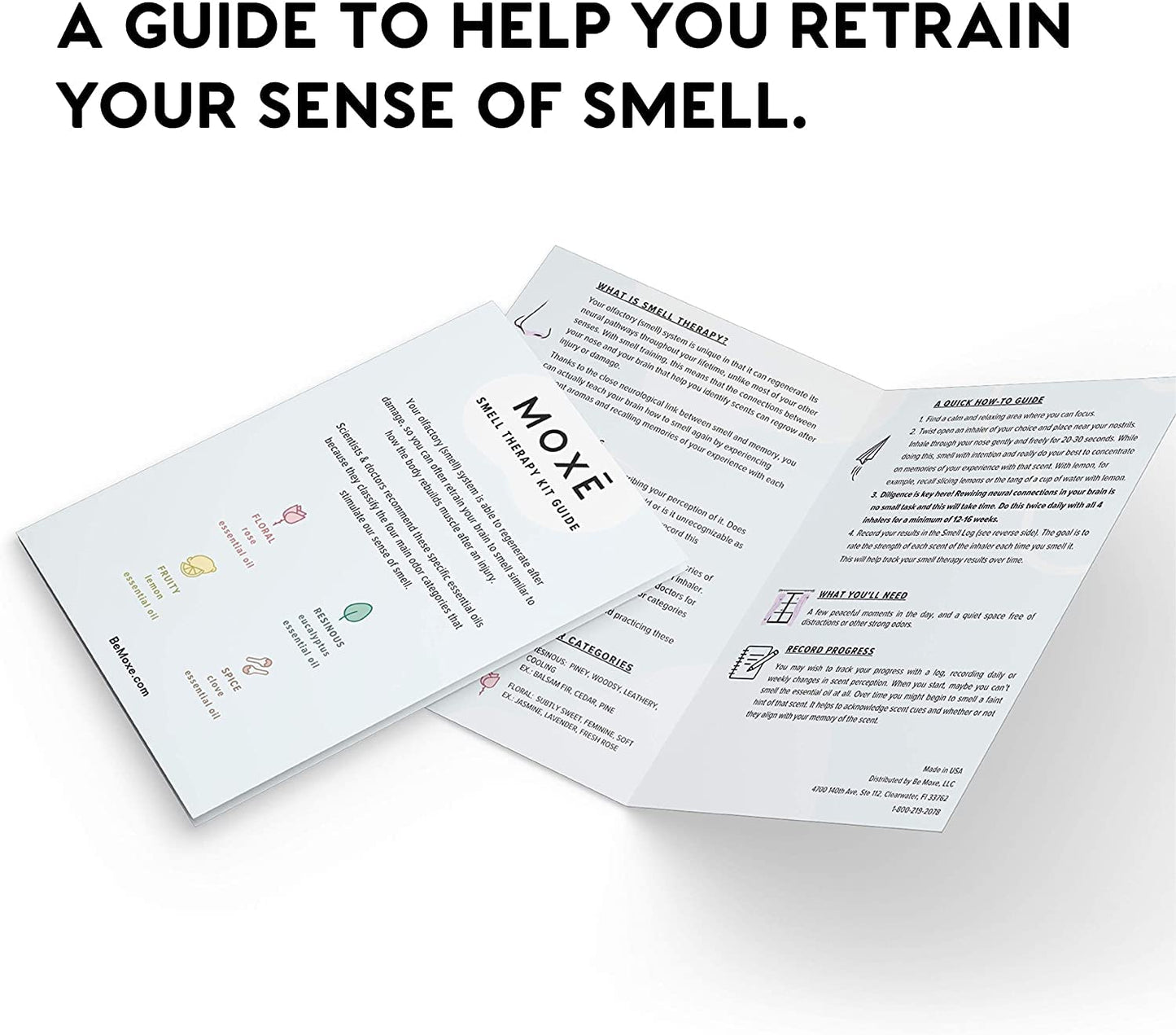 MOXĒ Smell Training Kit – Made in USA, 8 Essential Oils (Phase 1 & 2)