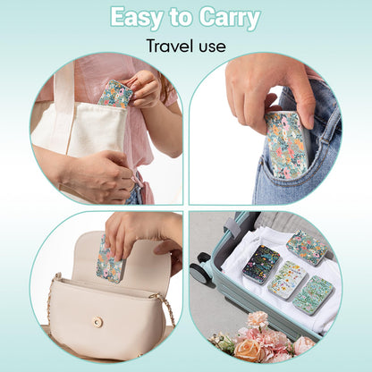 Moxweyeni 4 Pack Floral Dental Floss Case - Portable Travel Dispenser