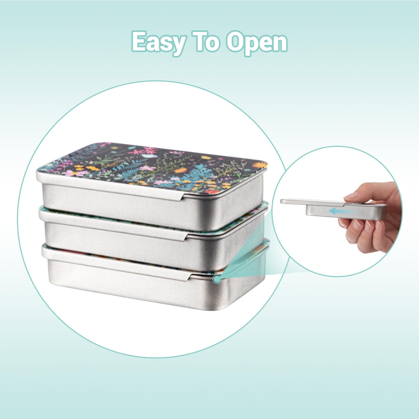 Moxweyeni 4 Pack Floral Dental Floss Case - Portable Travel Dispenser