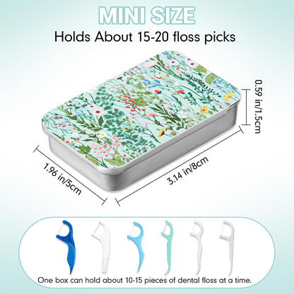 Moxweyeni 4 Pack Floral Dental Floss Case - Portable Travel Dispenser