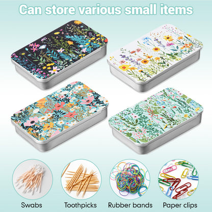 Moxweyeni 4 Pack Floral Dental Floss Case - Portable Travel Dispenser