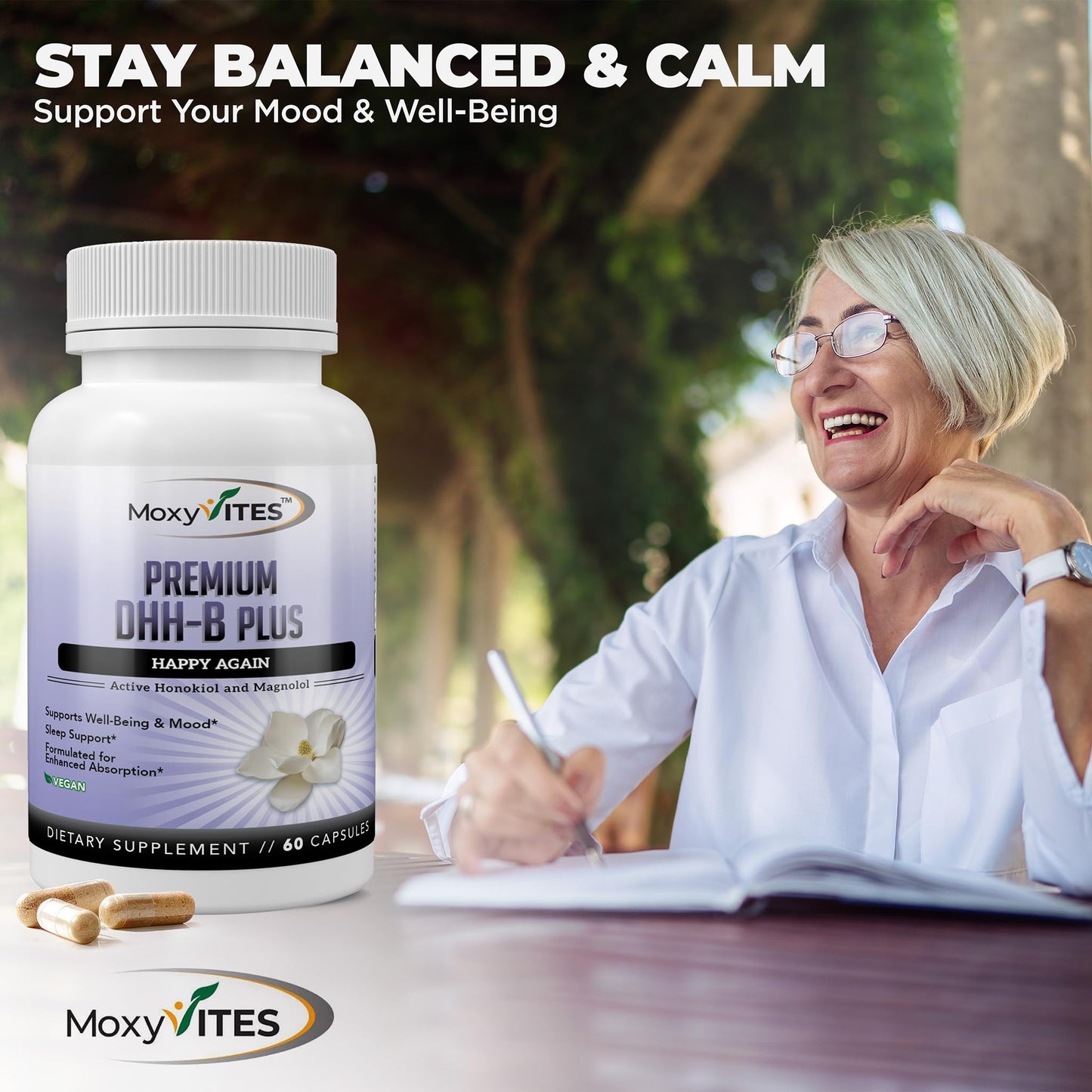 MoxyVites DHH-B: Bioactive Honokiol Magnolia Bark Extract – 60 Vegan Capsules