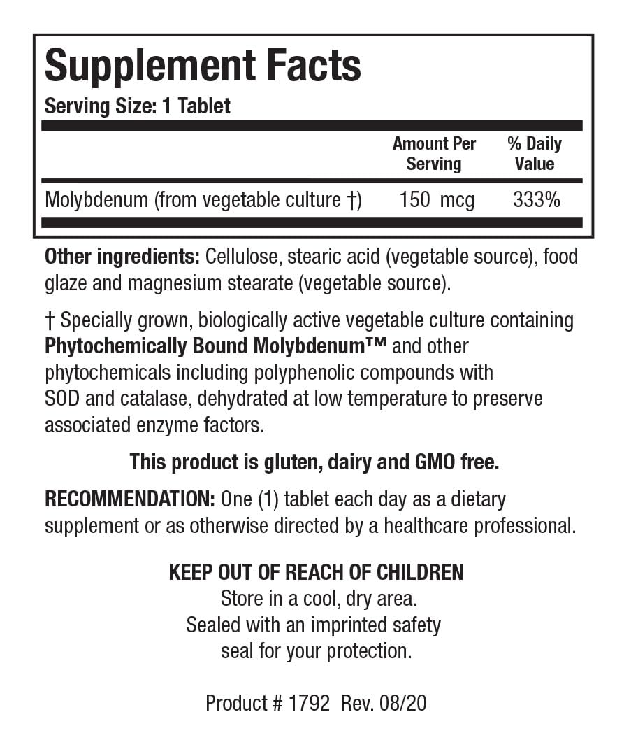 MoZyme Forte Molybdenum 150 mcg – Liver Support & Detox | 100 Tablets