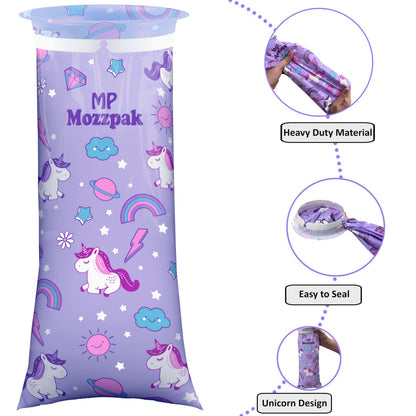 MP MOZZPAK Unicorn Kids Vomit Bags Disposable 24 Pack – Leak-Proof Travel Puke Bags