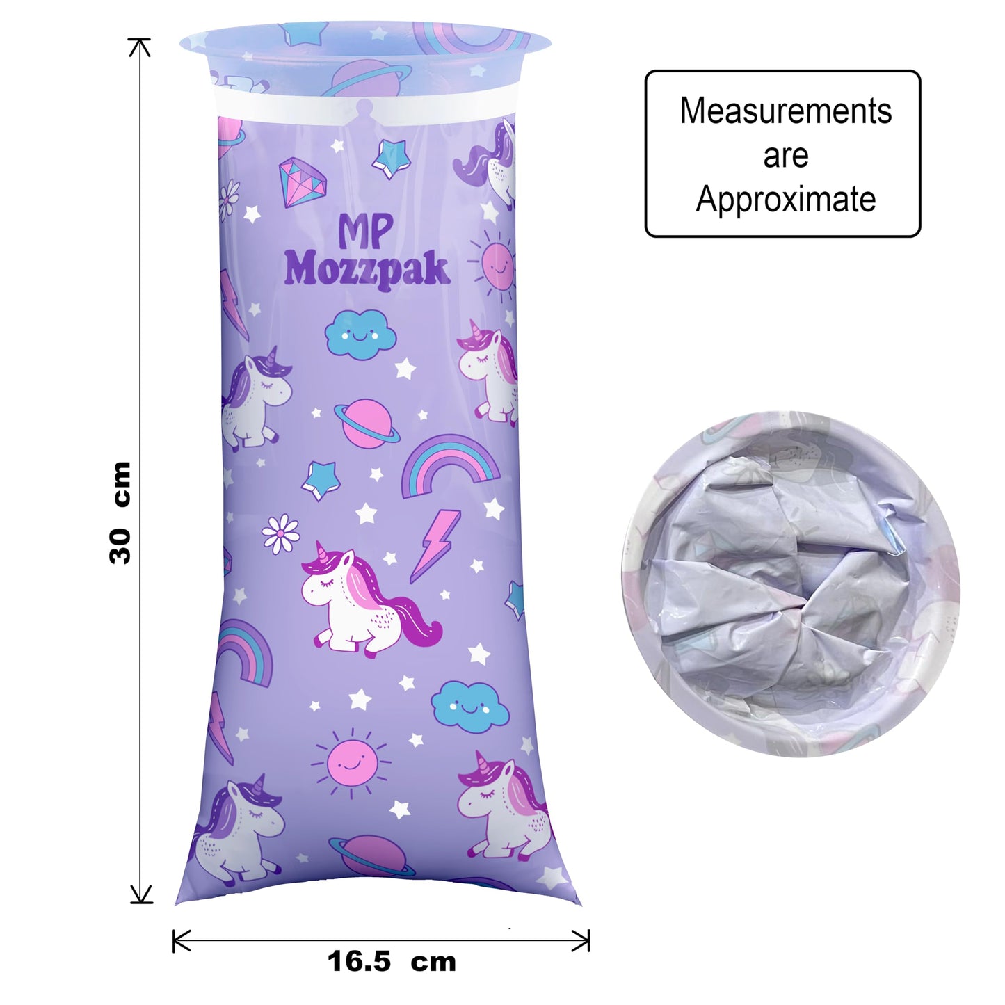 MP MOZZPAK Unicorn Kids Vomit Bags Disposable 24 Pack – Leak-Proof Travel Puke Bags