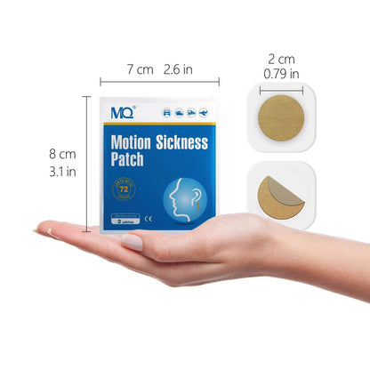 MQ Motion Patches 28ct - Non-Drowsy, Waterproof Sea Sickness Patches for Travel, 72H Lasting
