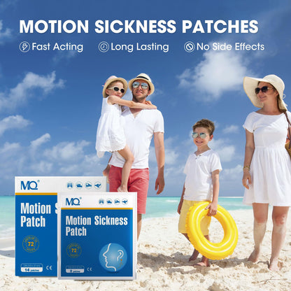 MQ 14ct Motion Sickness Patches — Non-Drowsy Travel Relief for Car, Plane, Cruise