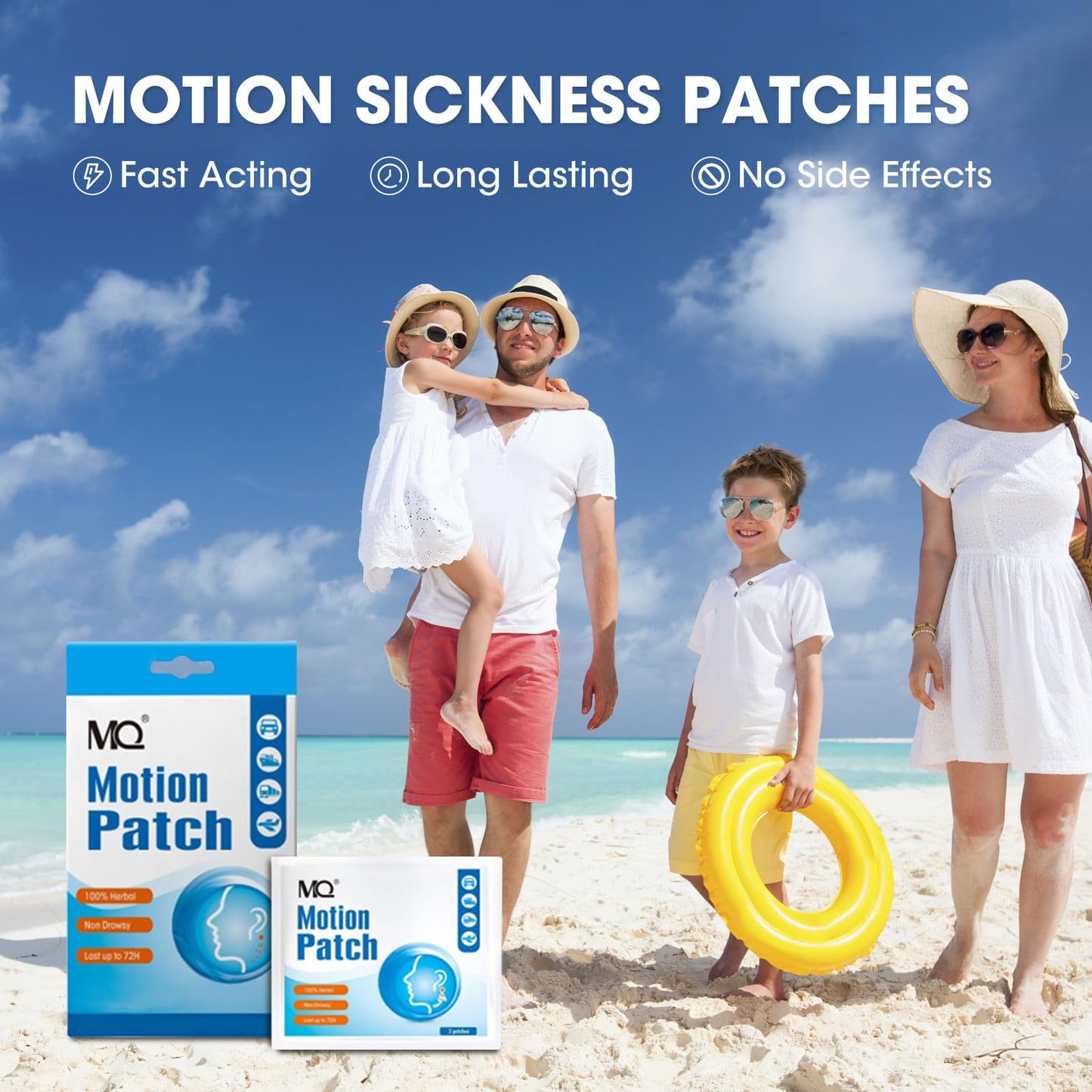 MQ Motion Sickness Patch – 60 Count, Fast-Acting Travel Patches