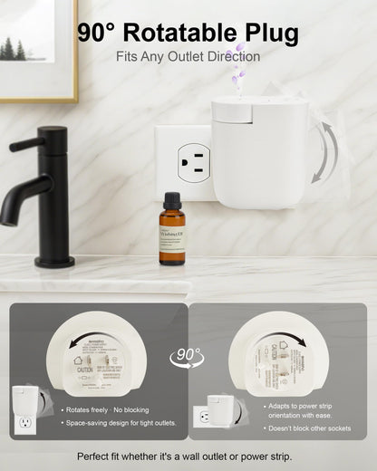 MQLMF Wall Plug-in Diffuser – Waterless, Bluetooth App, 800 Sq Ft, White