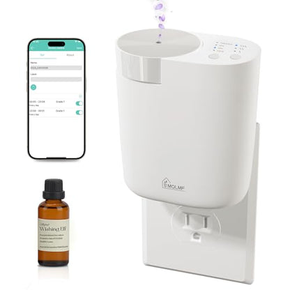 MQLMF Wall Plug-in Diffuser – Waterless, Bluetooth App, 800 Sq Ft, White