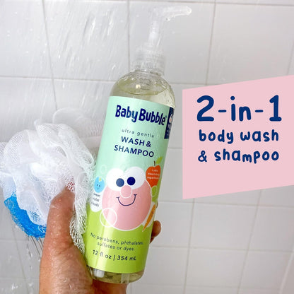 Mr. Bubble Baby Bubble Ultra Gentle Body Wash & Shampoo – Sweet Violet Clouds Scent, 12 oz (Pack of 3)