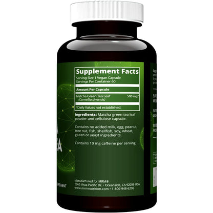 MRM Matcha Green Tea Capsules - 60 Servings | Immune Support & Metabolism