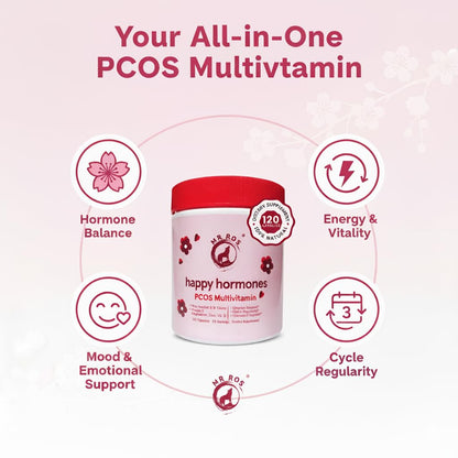 Mr Ros Happy Hormones PCOS Multivitamin for Women | Myo & D-Chiro Inositol 40:1