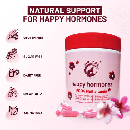 Mr Ros Happy Hormones PCOS Multivitamin for Women | Myo & D-Chiro Inositol 40:1