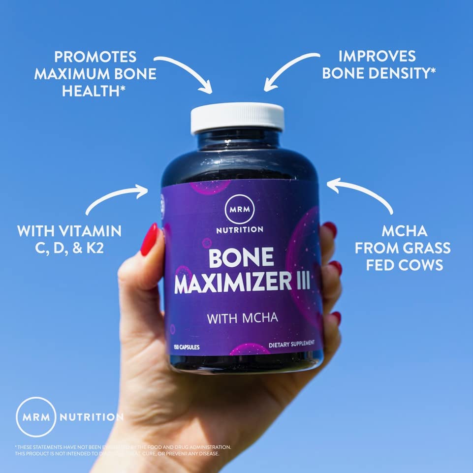 MRM Bone Maximizer III: MCHA + Vitamin D3 & K2 | High-Potency Bone Health | 50 Servings