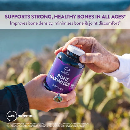 MRM Bone Maximizer III: MCHA + Vitamin D3 & K2 | High-Potency Bone Health | 50 Servings