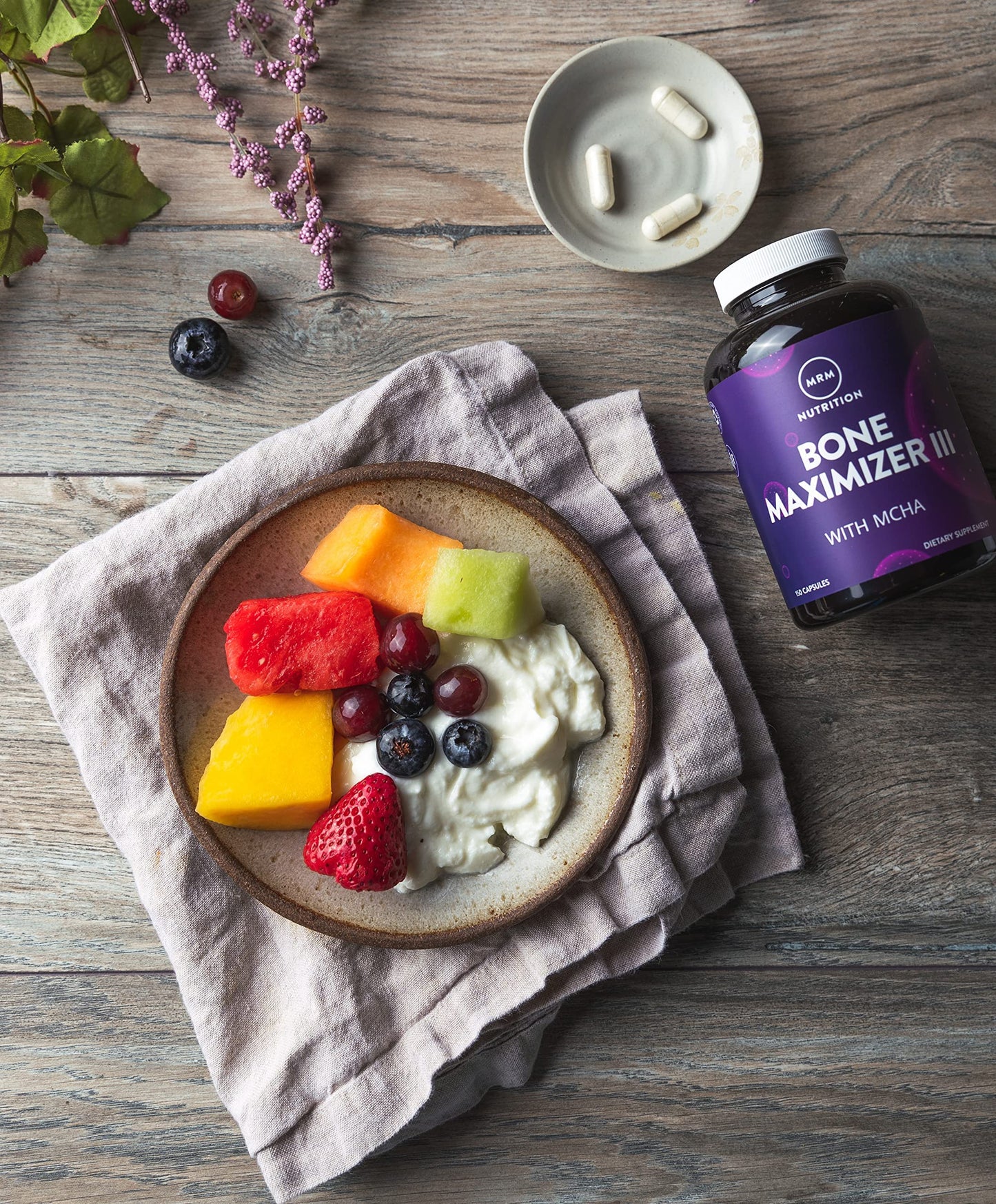 MRM Bone Maximizer III: MCHA + Vitamin D3 & K2 | High-Potency Bone Health | 50 Servings