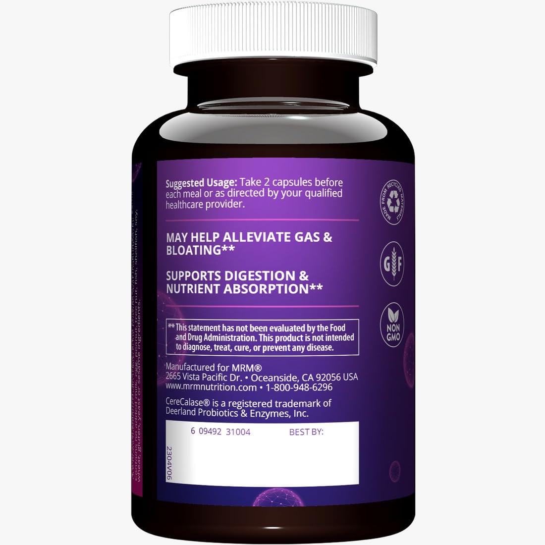 MRM Digest-All Digestive Enzymes – Lactase, Amylase & Lipase | 15 Servings | Vegetarian & Gluten-Free