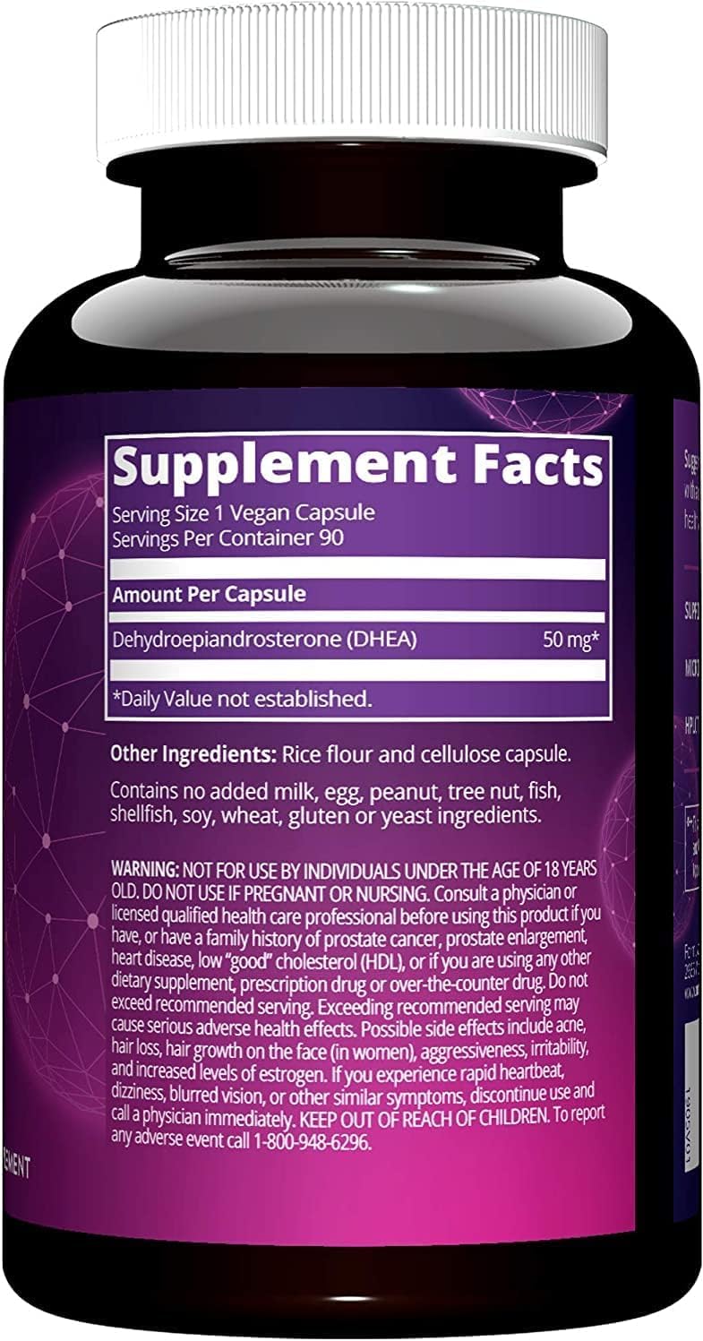 MRM Nutrition DHEA 50mg – Healthy Aging, Micronized for Absorption, Memory & Mood | HPLC Tested, Gluten-Free, Vegan, Non-GMO | 90 Servings