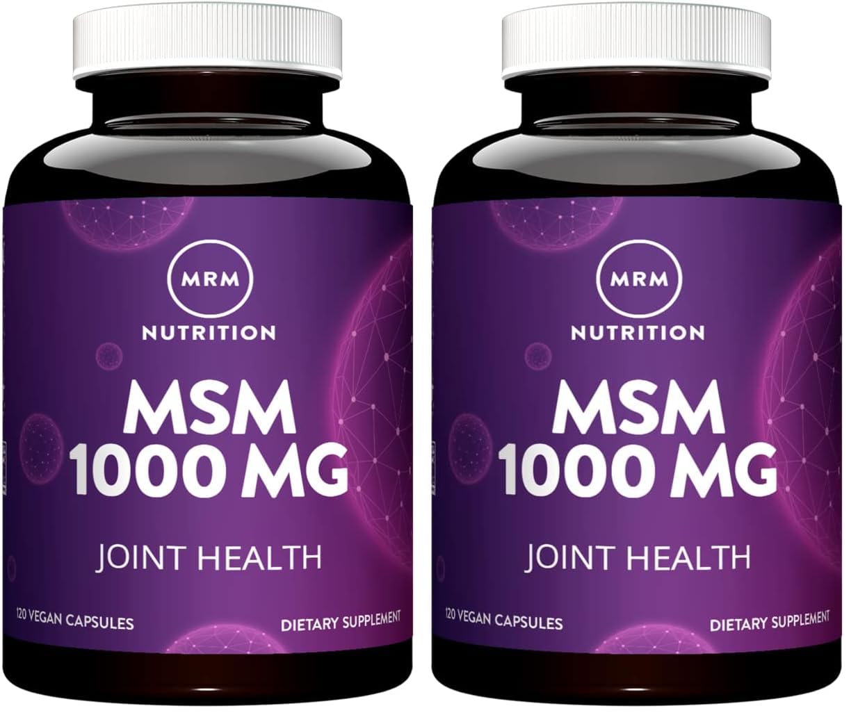 MRM Nutrition MSM 1000mg | Methyl-sulfonyl-Methane Capsules | Joint Health | Hair + Skin + Nails | Bioavailable Form of Sulfur | Gluten-Free + Vegan | 120 Servings (Pack of 2)