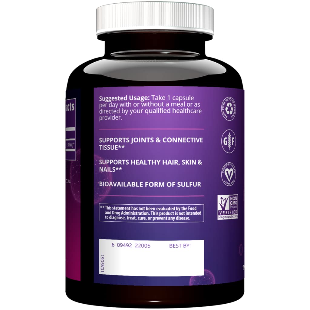 MRM Nutrition MSM 1000mg | Methyl-sulfonyl-Methane Capsules | Joint Health | Hair + Skin + Nails | Bioavailable Form of Sulfur | Gluten-Free + Vegan | 120 Servings (Pack of 2)