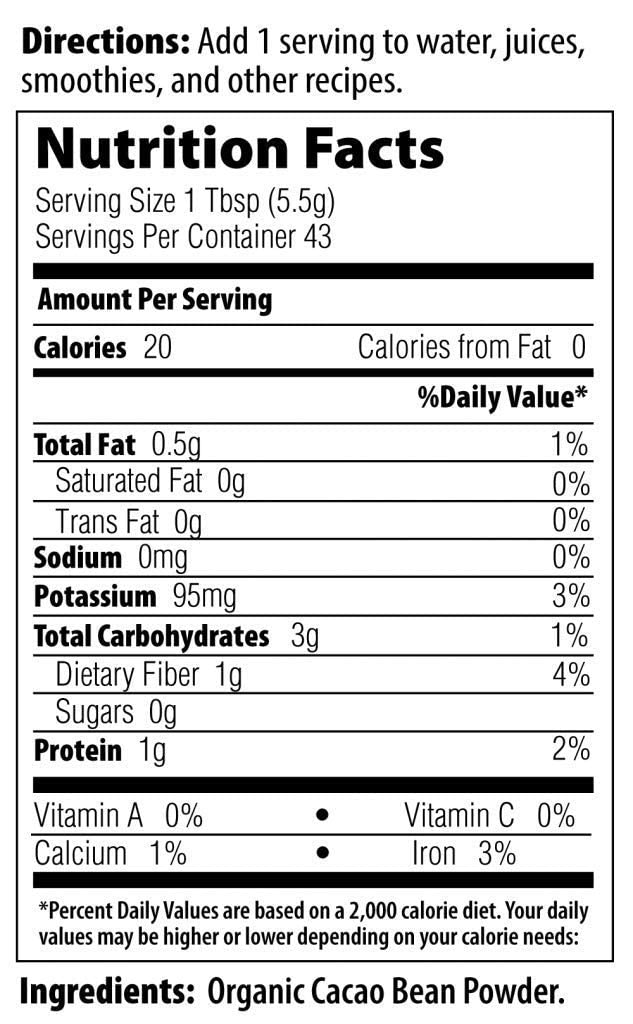 MRM Nutrition Organic Fermented Cacao Powder – Gluten Free & Vegan | 43 Servings