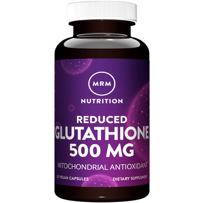 MRM Nutrition Reduced Glutathione 500mg | Liver Health | Mitochondrial Antioxidant | Reduced Form of Glutathione | Vegan + Gluten-Free | 60 Servings