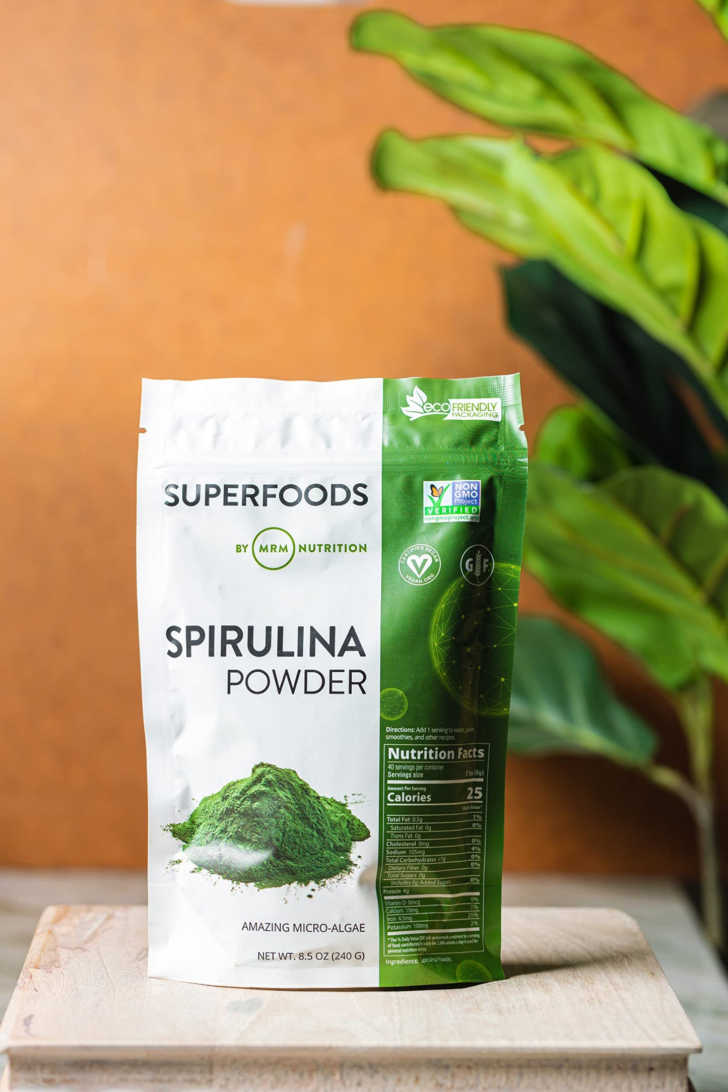 MRM Nutrition Spirulina Powder – Superfood, Complete Plant Protein, Gluten-Free + Vegan | 40 Servings | 8.5 oz