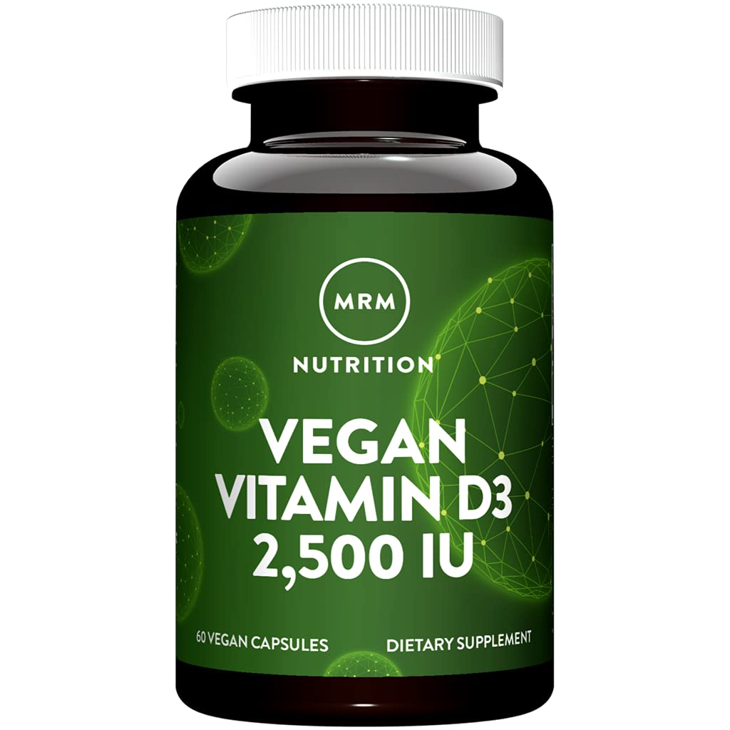 MRM Nutrition Vegan Vitamin D3 2,500 IU – Bone Health & Immune Support | Plant-Based from Lichens | 60 Servings