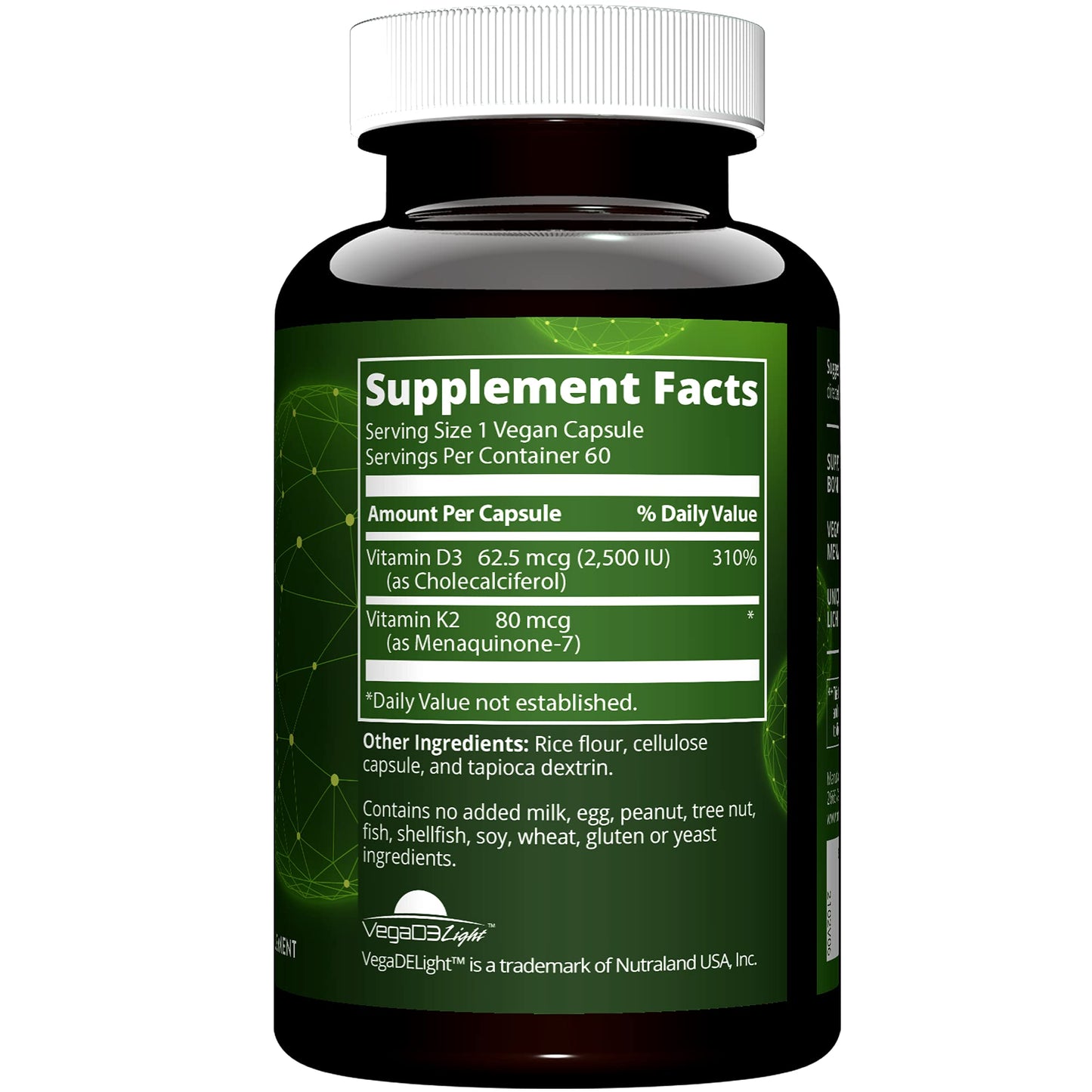 MRM Nuturition Vegan Vitamin D3 & K2 | Bone + Immune Health | Made from lichens | Supports Calcium Absorption | Vegan + Vegetarian Friendly | 60 Servings