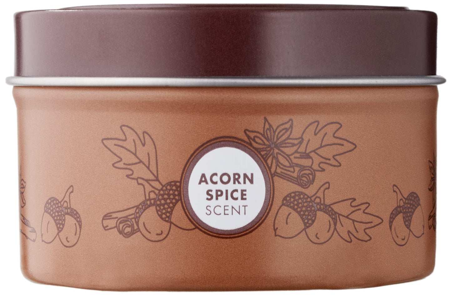 MRS MEYER'S Acorn Spice Tin Candle, 2.9 oz – Garden-Inspired Soy Wax Candle with Essential Oils