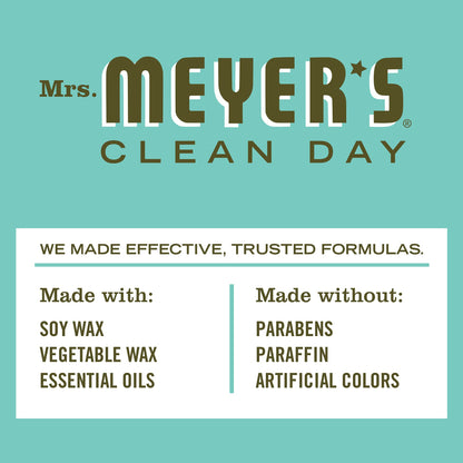 MRS. MEYER'S CLEAN DAY Basil Tin Candle – 12-Hour Burn, Soy Wax, 2.9 oz