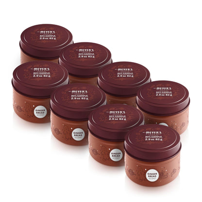 Mrs. Meyer's Clean Day Gingerbread Soy Tin Candle (2.9 oz) – Pack of 8