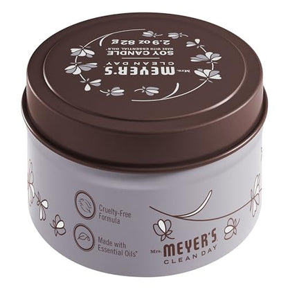 MRS. MEYER'S CLEAN DAY Lavender Soy Tin Candle - 12 Hour Burn Time, 2.9 Oz