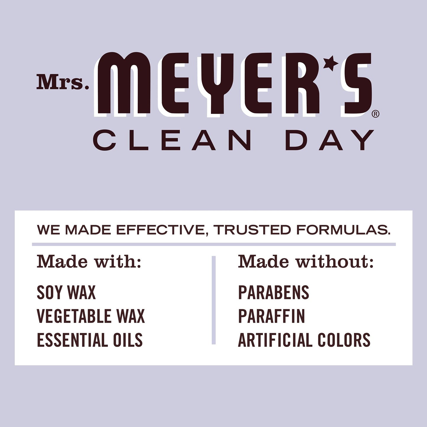 MRS. MEYER'S CLEAN DAY Lavender Soy Tin Candle - 12 Hour Burn Time, 2.9 Oz