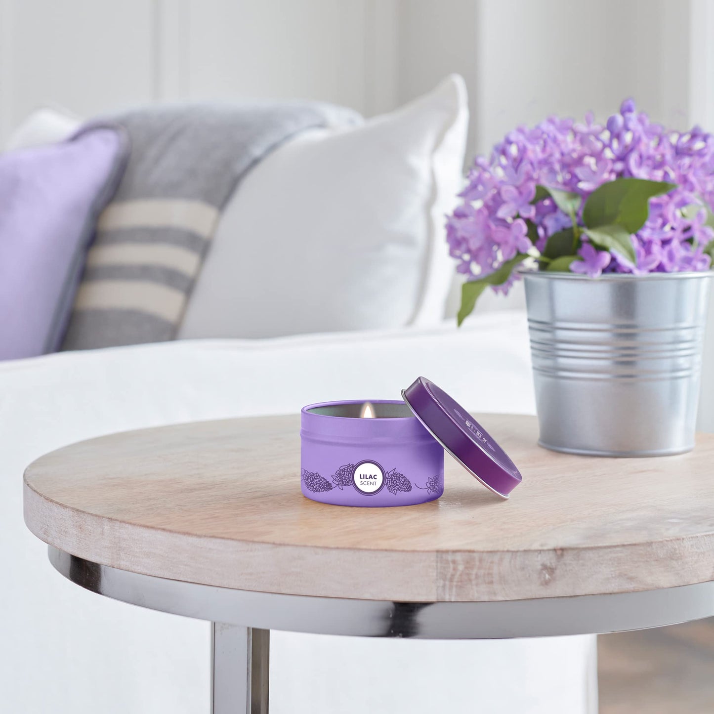 Mrs. Meyer's Clean Day Lilac Tin Candle - 12-Hour Burn Time