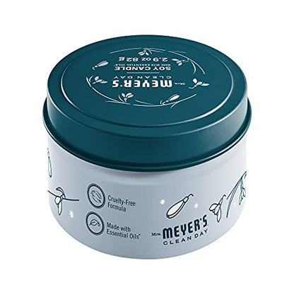 Mrs. Meyer's Clean Day Snowdrop Soy Tin Candle – 12-Hour Burn Time, 2.9 oz