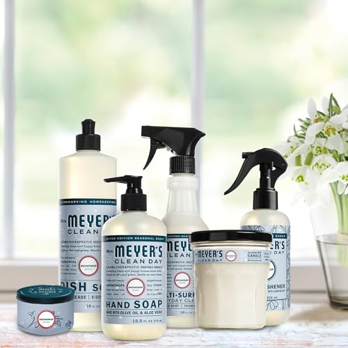 Mrs. Meyer's Clean Day Snowdrop Soy Tin Candle – 12-Hour Burn Time, 2.9 oz