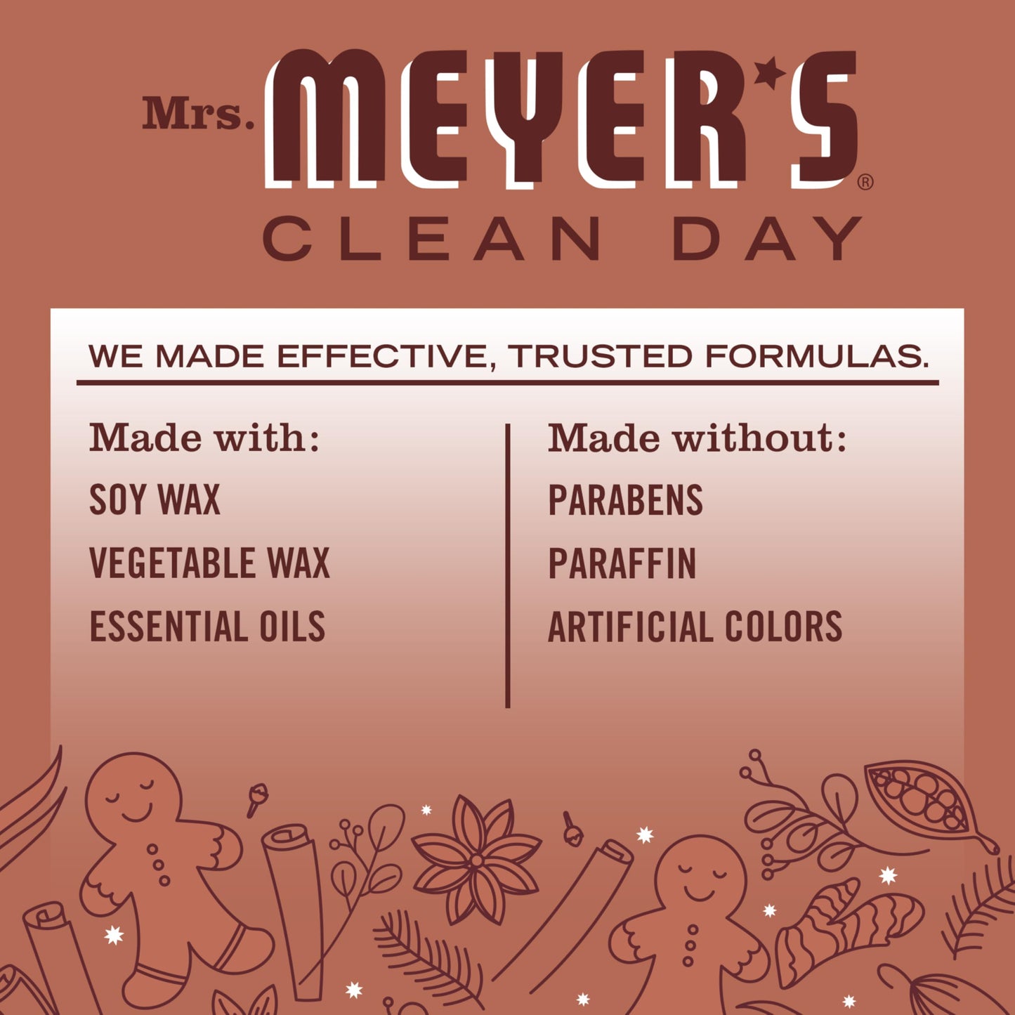 Mrs. Meyer's Clean Day Gingerbread Soy Tin Candle (2.9 oz) – Pack of 8